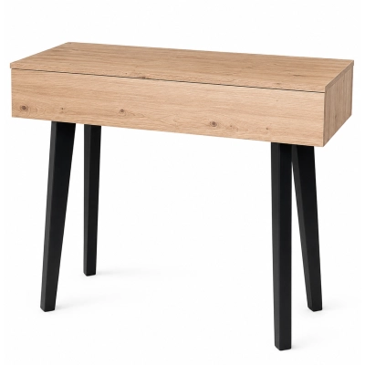 Toaletka / konsola "LENA" dąb artisan 90cm, bukowe czarne nóżki